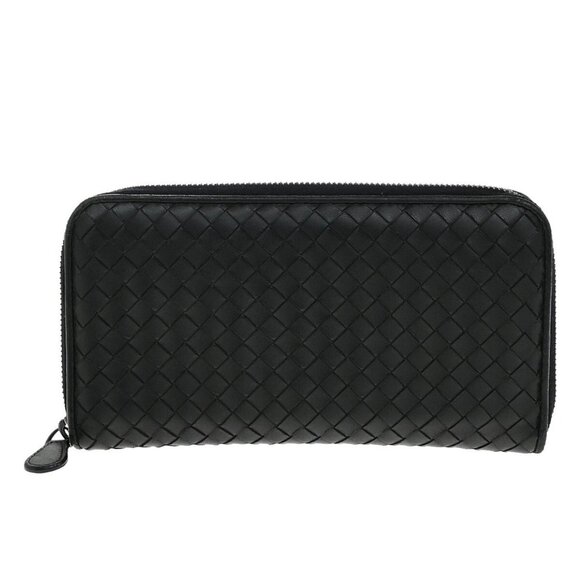 BOTTEGA VENETA Intrecciato Zipper Around Long Wallet Leather Black Italy 67EE081 - Picture 3 of 12